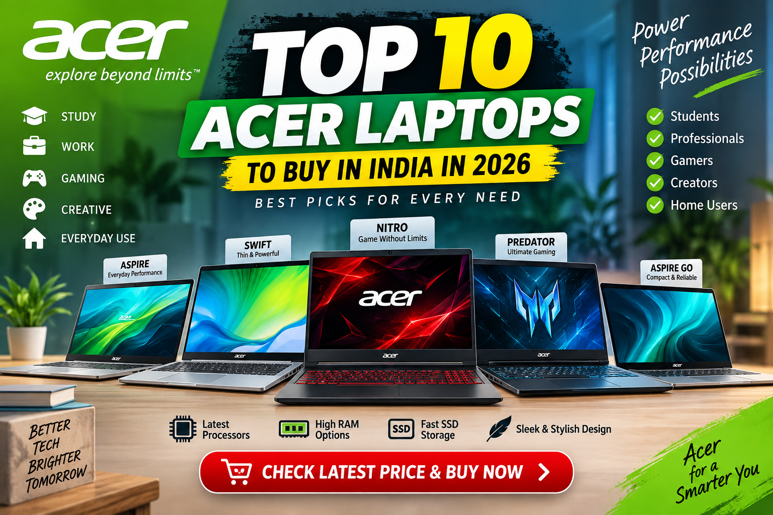 Top 10 Acer Laptops to Buy in India in 2026